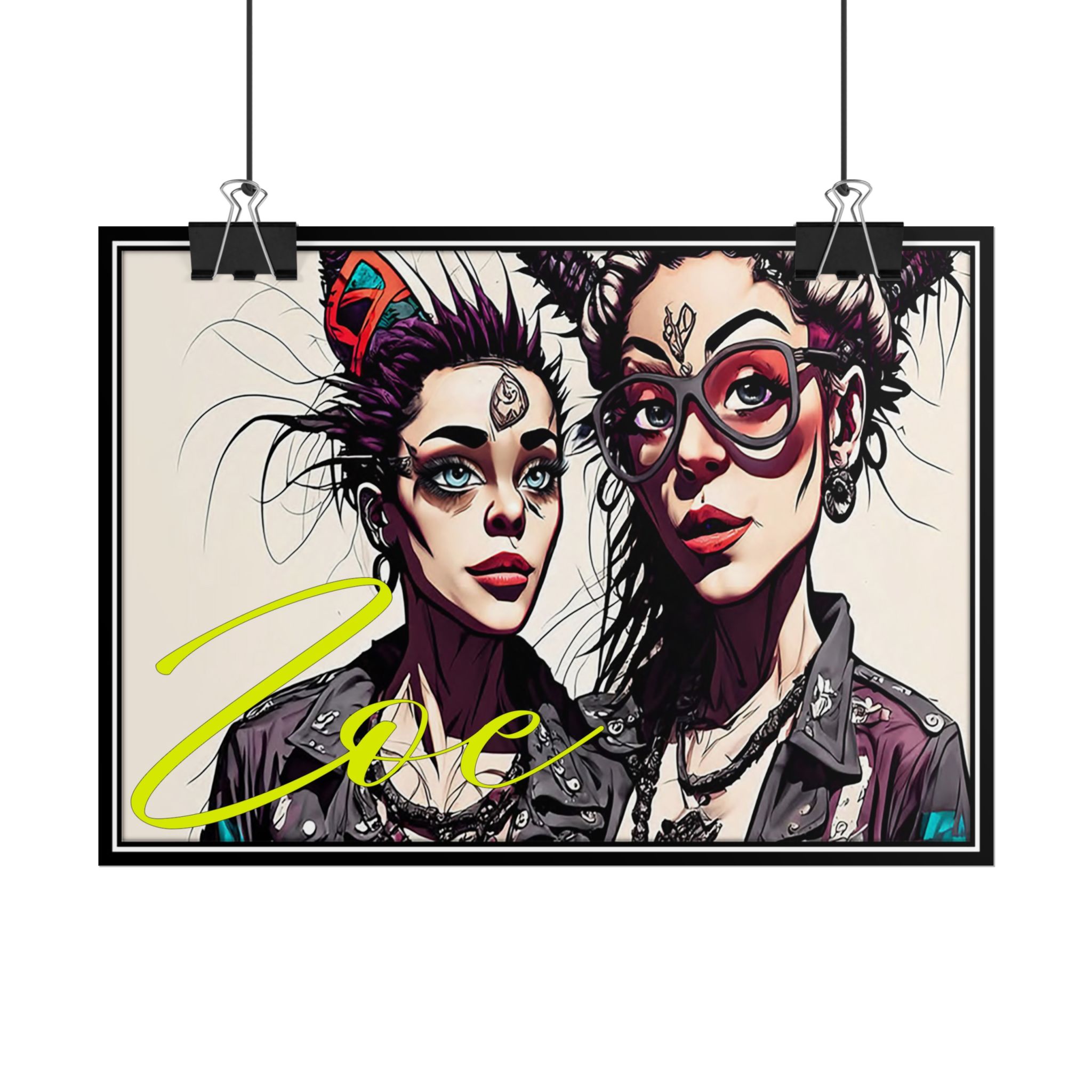 The Phoenix and the Census Taker: Ink Under Lagos Skies — 'Zoe' Dual-Character Art Print