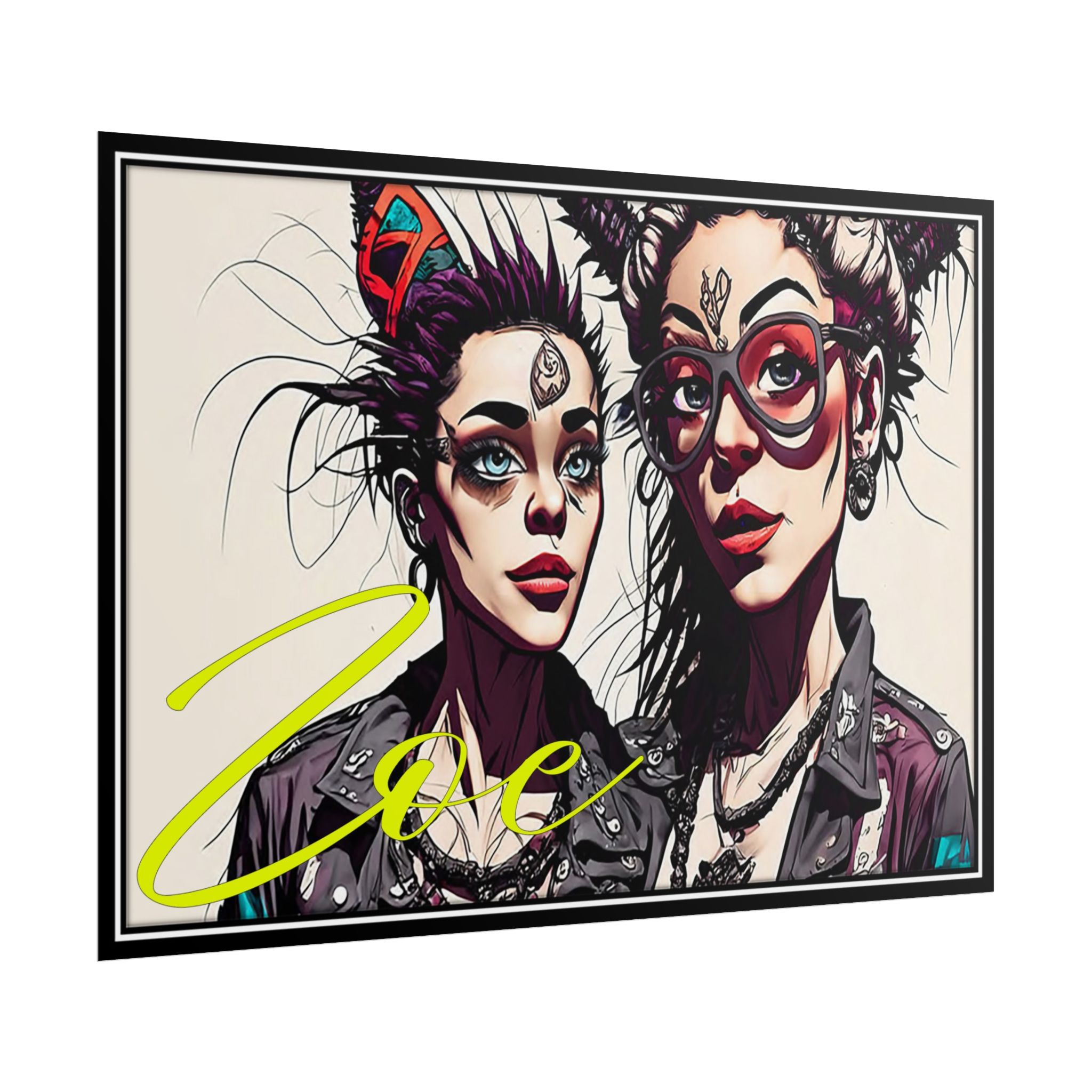 The Phoenix and the Census Taker: Ink Under Lagos Skies — 'Zoe' Dual-Character Art Print - Image 2