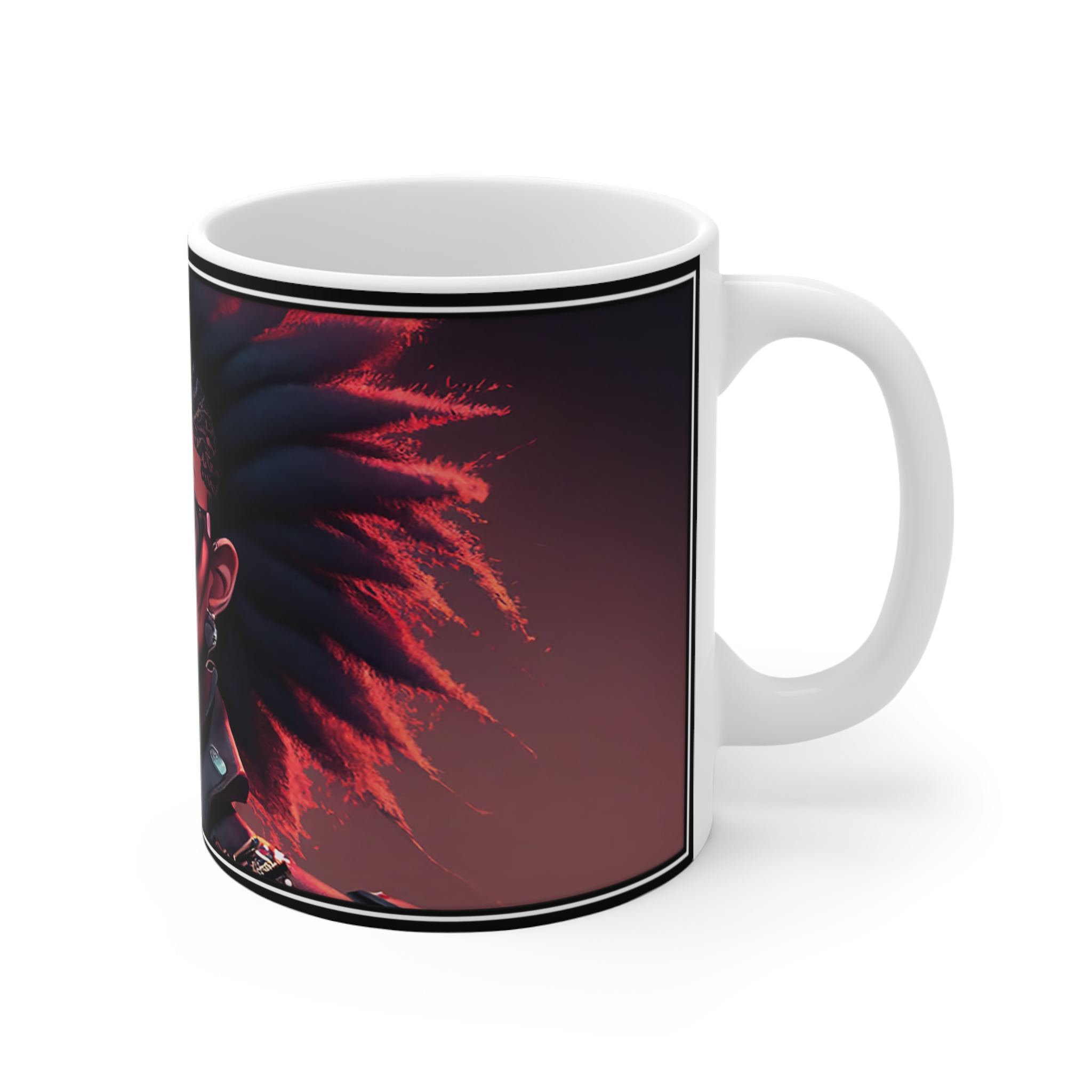 Mug — 'Zoe' Cyberpunk Portrait Coffee Mug (11oz) - Image 3