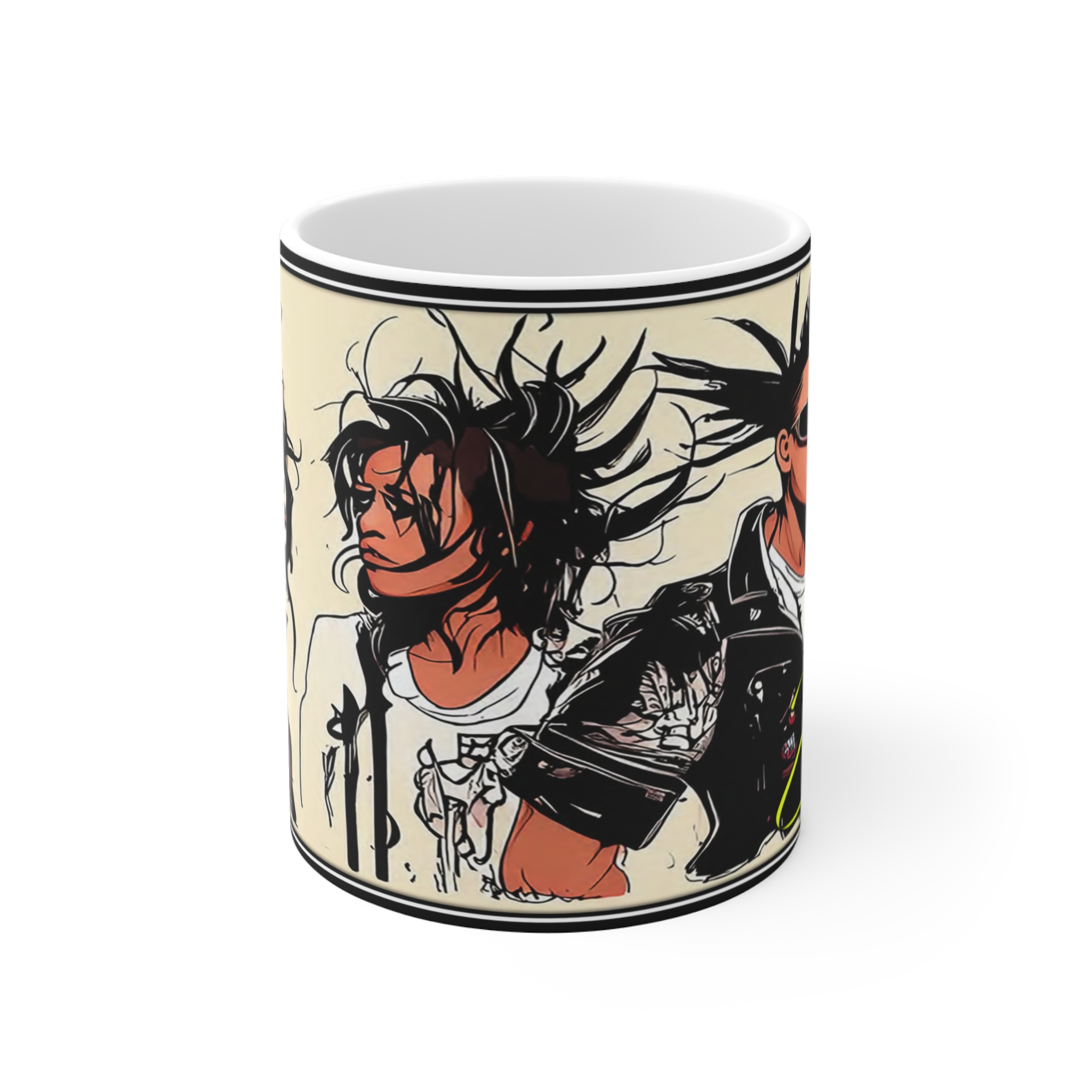 11oz Ceramic Mug — Punk Anime Character Art Coffee Cup